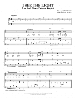 page one of I See The Light (from Tangled) (Vocal Duet)