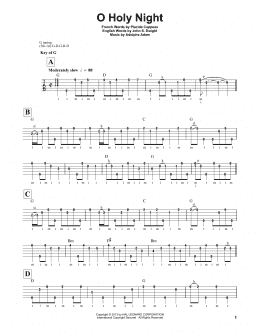 page one of O Holy Night (Banjo Tab)