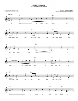 page one of A Time For Love (Easy Lead Sheet / Fake Book)