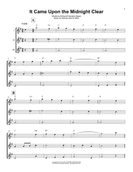 page one of It Came Upon The Midnight Clear (Ukulele Ensemble)