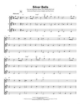 page one of Silver Bells (Ukulele Ensemble)