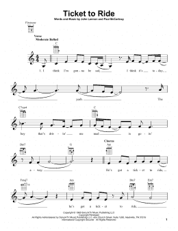 page one of Ticket To Ride (Ukulele)