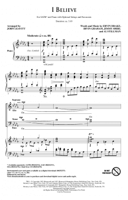 page one of I Believe (SATB Choir)