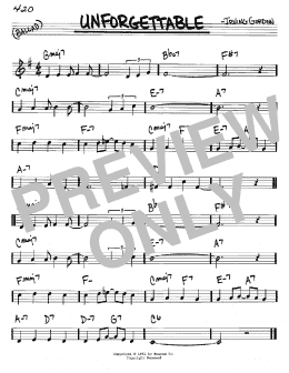 page one of Unforgettable (Real Book – Melody & Chords – C Instruments)