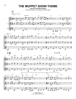 page one of The Muppet Show Theme (Guitar Ensemble)