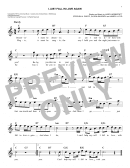 page one of I Just Fall In Love Again (Easy Lead Sheet / Fake Book)