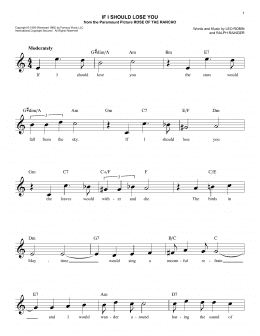 page one of If I Should Lose You (Easy Lead Sheet / Fake Book)