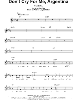 page one of Don't Cry For Me Argentina (Pro Vocal)