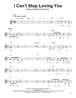 page one of I Can't Stop Loving You (Pro Vocal)