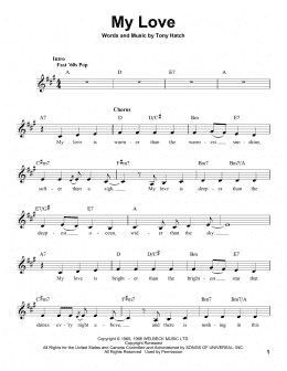 page one of My Love (Pro Vocal)