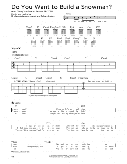 page one of Do You Want To Build A Snowman? (from Frozen) (Guitar Cheat Sheet)