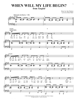 page one of When Will My Life Begin? (from Tangled) (Piano & Vocal)