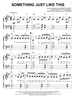 page one of Something Just Like This (Big Note Piano)