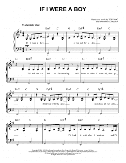 page one of If I Were A Boy (Easy Piano)