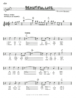 page one of Beautiful Life (Real Book – Melody, Lyrics & Chords)