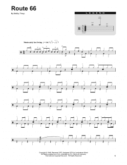 page one of Route 66 (Drums Transcription)