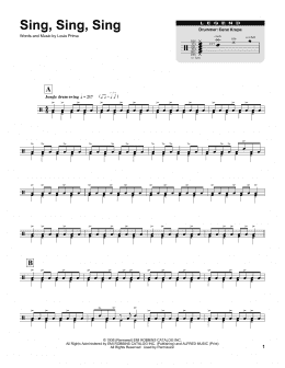 page one of Sing, Sing, Sing (Drums Transcription)