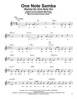 page one of One Note Samba (Samba De Uma Nota So) (Pro Vocal)