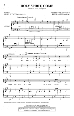 page one of Holy Spirit, Come (SATB Choir)