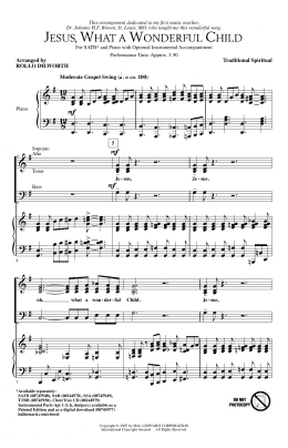 page one of Jesus, What A Wonderful Child (SATB Choir)