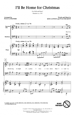 page one of I'll Be Home For Christmas (SAB Choir)