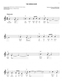 page one of The Green Door (Easy Lead Sheet / Fake Book)