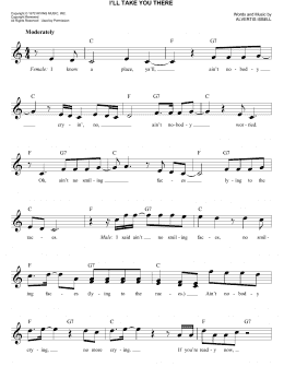 page one of I'll Take You There (Easy Lead Sheet / Fake Book)