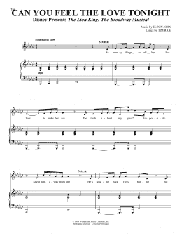 page one of Can You Feel The Love Tonight (from The Lion King) (Vocal Duet)