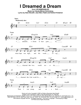 page one of I Dreamed A Dream (Pro Vocal)