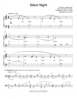 page one of Silent Night (Educational Piano)