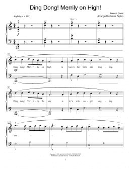 page one of Ding Dong! Merrily On High! (Educational Piano)