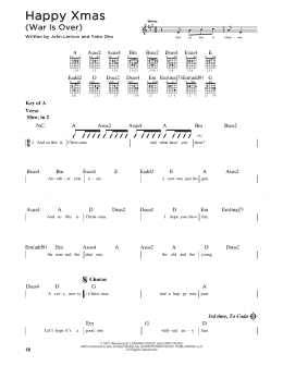 page one of Happy Xmas (War Is Over) (Guitar Cheat Sheet)