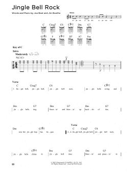 page one of Jingle Bell Rock (Guitar Cheat Sheet)