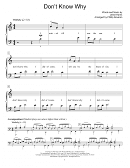 page one of Don't Know Why (Educational Piano)