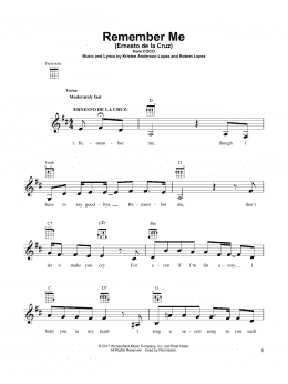 page one of Remember Me (Ernesto de la Cruz) (from Coco) (Ukulele)