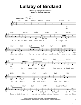 page one of Lullaby Of Birdland (Pro Vocal)