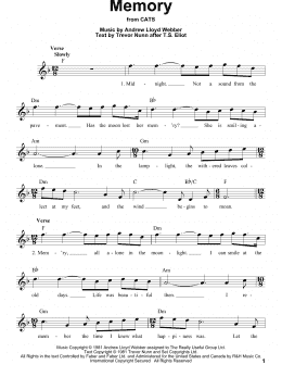 page one of Memory (from Cats) (Pro Vocal)