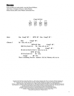 page one of Havana (feat. Young Thug) (Guitar Chords/Lyrics)