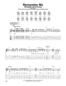 page one of Remember Me (Ernesto de la Cruz) (from Coco) (Easy Guitar Tab)