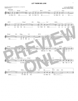 page one of Let There Be Love (Lead Sheet / Fake Book)