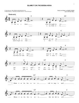 page one of Blame It On The Bossa Nova (Easy Lead Sheet / Fake Book)