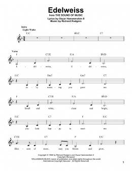 page one of Edelweiss (Pro Vocal)