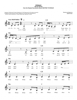 page one of Exhale (Shoop Shoop) (Easy Lead Sheet / Fake Book)