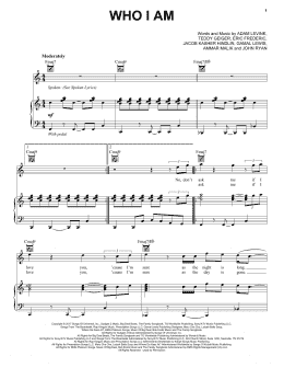 page one of Who I Am (Piano, Vocal & Guitar Chords (Right-Hand Melody))