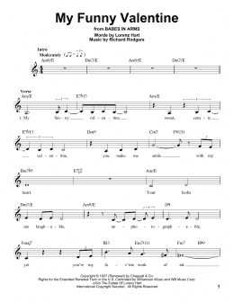 page one of My Funny Valentine (Pro Vocal)