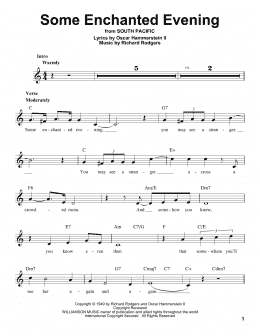 page one of Some Enchanted Evening (Pro Vocal)