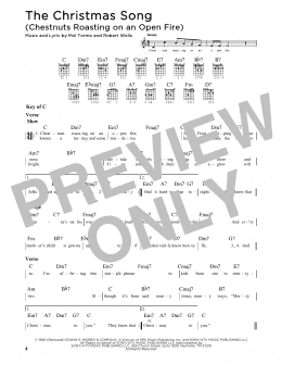 page one of The Christmas Song (Chestnuts Roasting On An Open Fire) (Guitar Cheat Sheet)