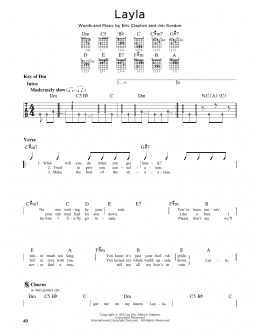 page one of Layla (Guitar Cheat Sheet)