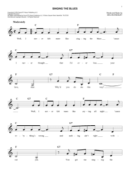 page one of Singing The Blues (Easy Lead Sheet / Fake Book)