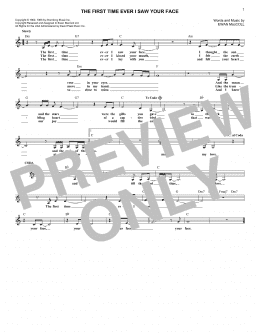 page one of The First Time Ever I Saw Your Face (Lead Sheet / Fake Book)